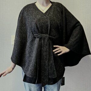 Wool-feel Belted Cape by Magic